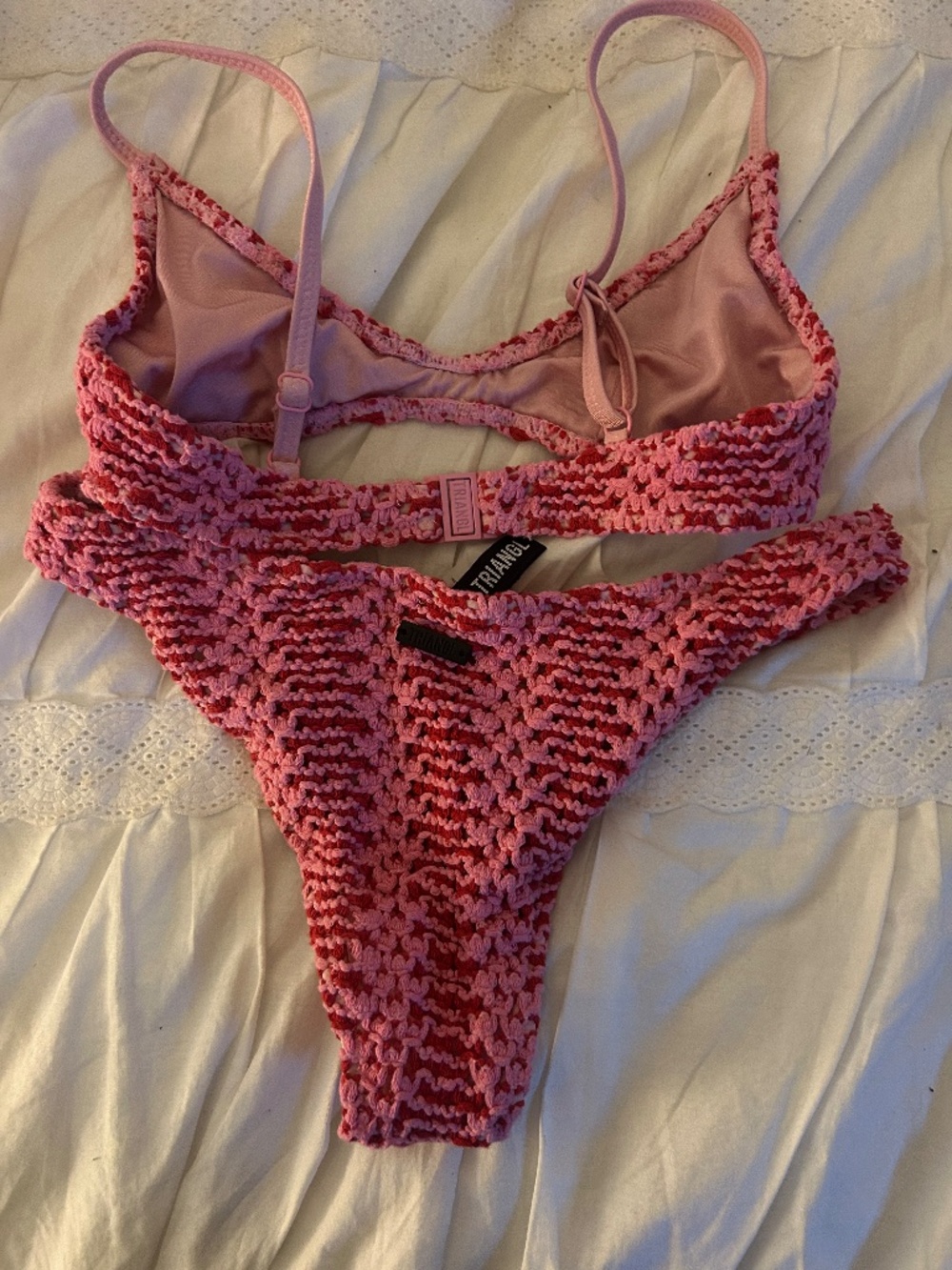 triangl swimwear Pink Crochet Bikini Set - Picture 2 of 3